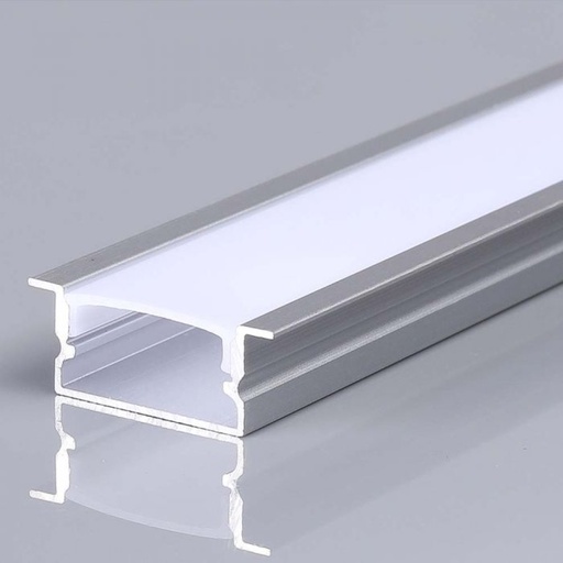 [23175] [VQ226231751] PERFIL DE ALUMINIO DE EMPOTRAR V-TAC COLOR ALUMINIO DIFUSOR OPAL 2000X20X10MM