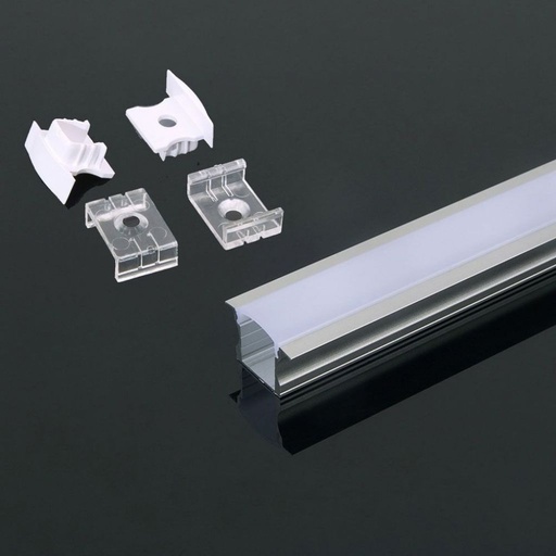 [3351] [VQ22633511] PERFIL DE ALUMINIO DE EMPOTRAR V-TAC COLOR ALUMINIO DIFUSOR OPAL 2000X23X15.5MM