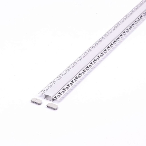 [3359] [VQ22633591] PERFIL DE ALUMINIO DE ENCASTRAR V-TAC COLOR ALUMINIO DIFUSOR OPAL 2000X61.5X14MM