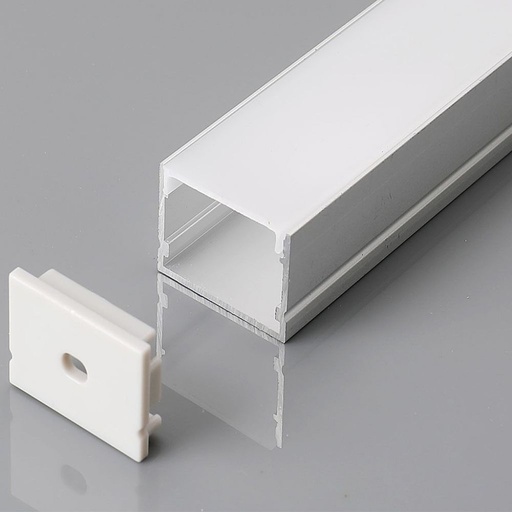 [3371] [VQ22633711] PERFIL DE ALUMINIO DE SUPERFICIE V-TAC COLOR ALUMINIO DIFUSOR OPAL 2000X30X20MM
