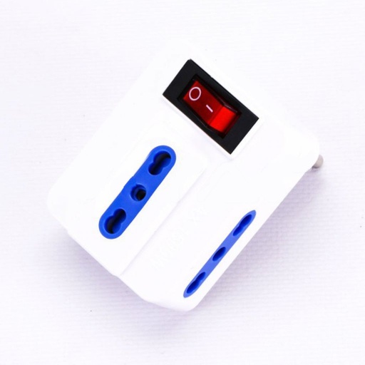 [8831] [VQ22688311] ADAPTADOR INDIVIDUAL V-TAC CON 3 ENCHUFES SCHUKO DE 10/16 A, ENCHUFE DE 16 A E INTERRUPTOR, COLOR BLANCO