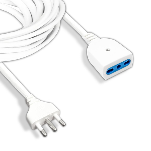 [8731] [VQ22687311] CABLE ALARGADOR V-TAC DE 3 M CON ENCHUFE Y TOMA DE CORRIENTE DE 16 A, BLANCO