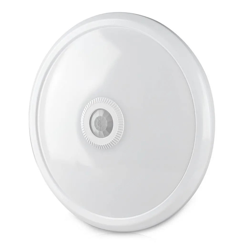 [218086] [VQ2262180861] LÁMPARA DE TECHO LED REDONDA V-TAC PRO DE 12 W CON CHIP CREE Y SENSOR PIR, COLOR BLANCO 4000 K