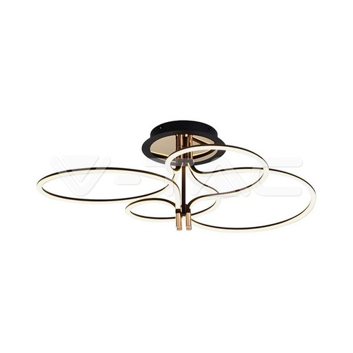 [23371] [VQ226233711] LÁMPARA LED DE DISEÑO 36W CHAPADA EN ORO Y CUERPO NEGRO 3000K