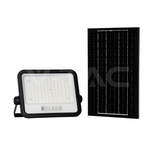 [24084] [VQ226240841] PROYECTOR LED SOLAR 200W CON INDICADOR DE BATERÍA CUERPO NEGRO 2000K-8000K IP65