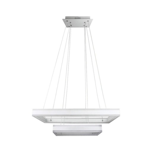 [3986] [VQ22639861] LÁMPARA DE ARAÑA DE LUCES LED 115W CUADRADA REGULABLE CUERPO BLANCO 3000K