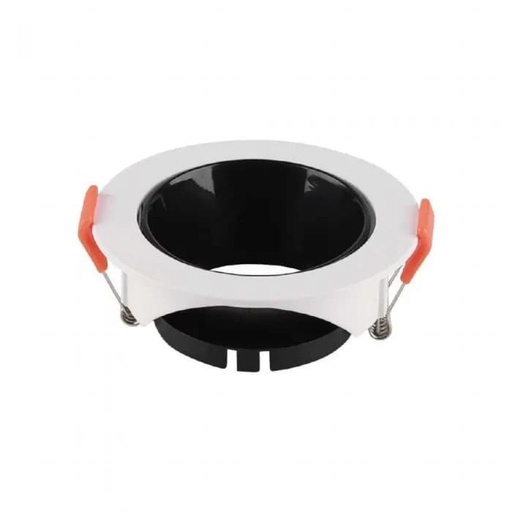 [6645] [VQ22666451] ARO PARA GU10 REDONDO MARCO BLANCO + REFLECTOR NEGRO