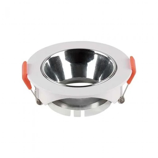 [6647] [VQ22666471] ARO PARA GU10 REDONDO MARCO BLANCO + REFLECTOR CROMADO