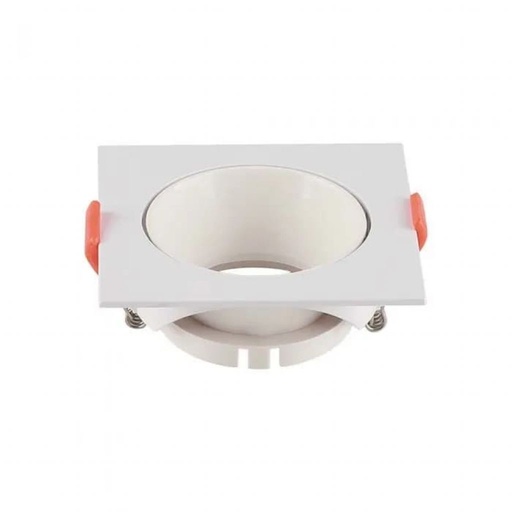 [6650] [VQ22666501] ARO PARA GU10 CUADRADO MARCO BLANCO + REFLECTOR BLANCO