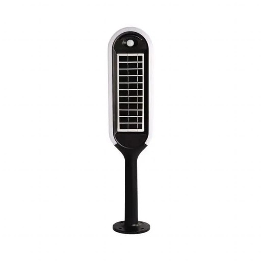 [6665] [VQ22666651] BALIZA DE PIE LED 5W SOLAR CON SENSOR CUERPO BLANCO Y NEGRO 4000K
