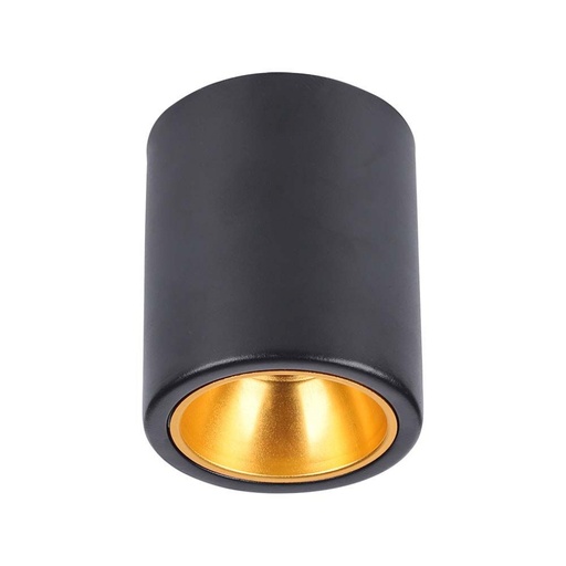 [6691] [VQ22666911] APLIQUE DE TECHO CON ARO GU10 MONTAJE DE SUPERFICIE NEGRO REDONDO