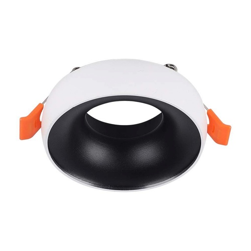 [6694] [VQ22666941] ARO PARA GU10 REDONDO MARCO BLANCO Y REFLECTOR NEGRO