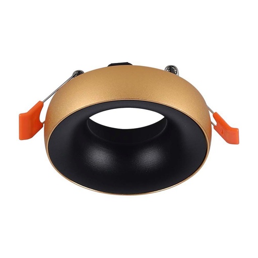 [6697] [VQ22666971] ARO PARA GU10 REDONDO MARCO DORADO REFLECTOR NEGRO