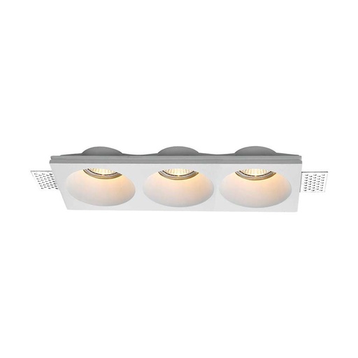 [6765] [VQ22667651] ARO TRIPLE DE ESCAYOLA PARA GU10 REDONDO BLANCO