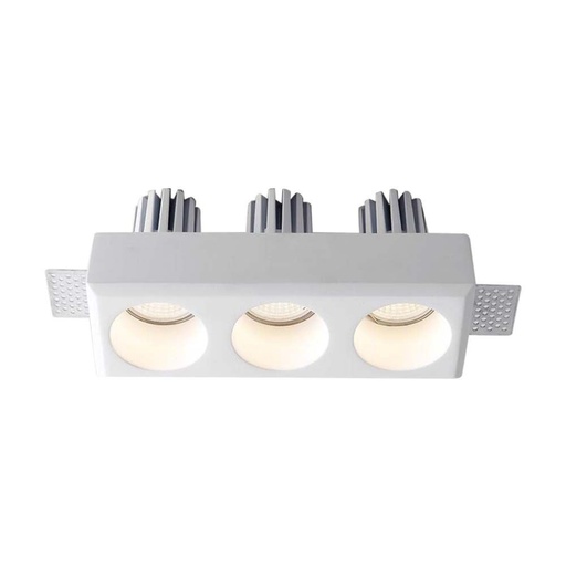 [6776] [VQ22667761] APLIQUE DE ESCAYOLA TRIPLE PARA GU10 REDONDO BLANCO