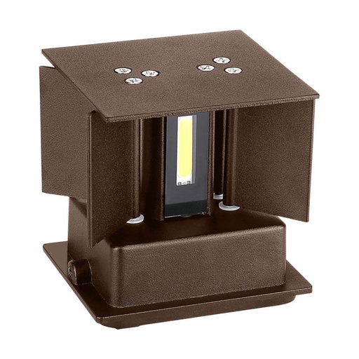[6820] [VQ22668201] APLIQUE DE PARED LED 11W BRIDGELUX CHIP CUADRADO MARRÓN 3000K