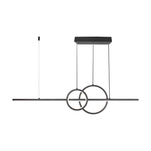 [6935] [VQ22669351] LÁMPARA DE TECHO COLGANTE DE DISEÑO LED 17W NEGRA CCT