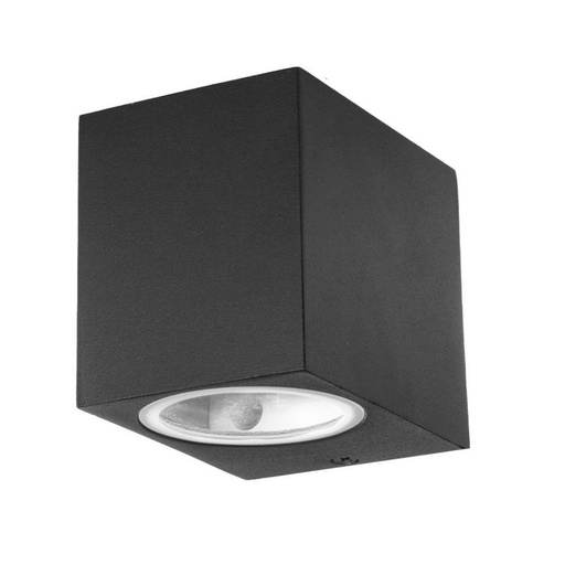 [7510] [VQ22675101] APLIQUE DE PARED 1XGU10 ALUMINIO CUADRADO NEGRO IP44