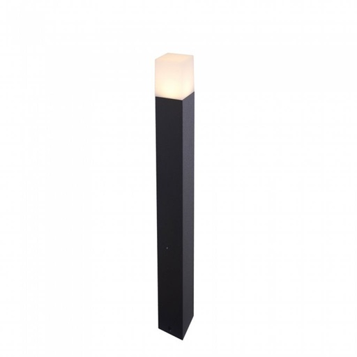 [7565] [VQ22675651] BALIZA DE JARDÍN GU10 SUELO CUERPO NEGRO CUADRADO DE ALUMINIO 80X80X800MM IP54