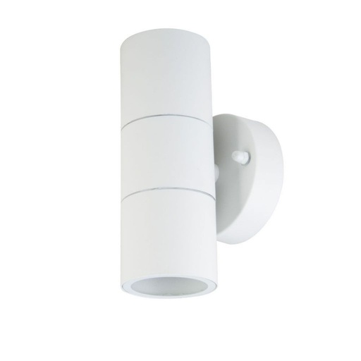[7570] [VQ22675701] APLIQUE DE PARED GU10 ACERO INOXIDABLE BLANCO MATE IP44 LUZ ABAJO