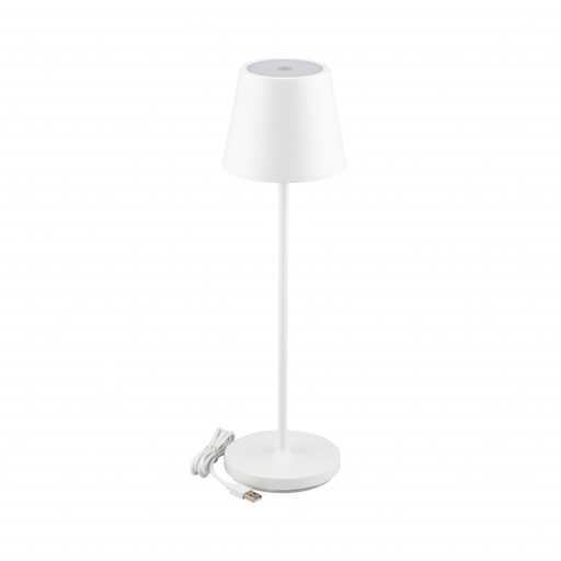 [7651] [VQ22676511] LÁMPARA DE MESA LED 2W (BATERÍA 4400MA) IP54 CUERPO BLANCO 3000K