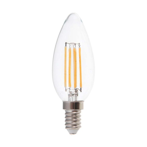 [7807] [VQ22678071] BOMBILLA LED 5.5W E14 FILAMENTO REGULABLE CRISTAL TRANSPARENTE VELA 4000K