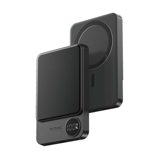 [7849] ¬[VZ15698] BATERÍA EXTERNA MAGNÉTICA INALÁMBRICA DE 10000 MAH Y 9 MM GRIS
