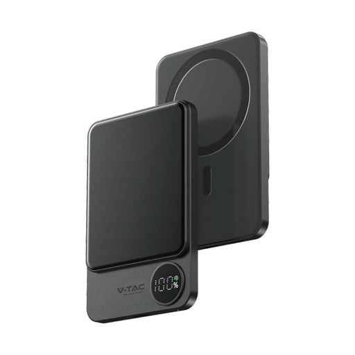 [7850] ¬[VZ15700] BATERÍA EXTERNA MAGNÉTICA INALÁMBRICA DE 5000 MAH Y 9 MM GRIS