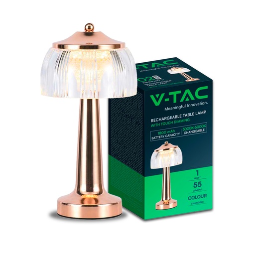 [7938] [VQ22679381] LÁMPARA DE SOBREMESA LED 1800 MAH BATERÍA D: 13 5*26 5 CUERPO DE ORO FRANCÉS CCT