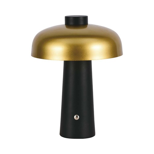 [7946] [VQ22679461] LÁMPARA DE SOBREMESA LED 3W BATERÍA RECARGABLE 1800MAH ORO + NEGRO