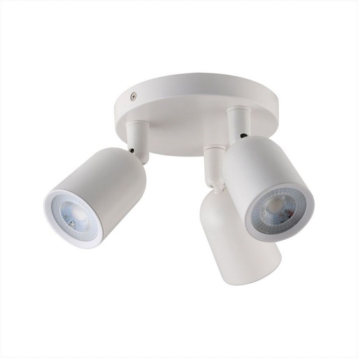 [7982] [VQ22679821] LÁMPARA DE TECHO CON TRIPLE FOCO GU10 CUERPO BLANCO (BOMBILLAS NO INCLUIDAS)