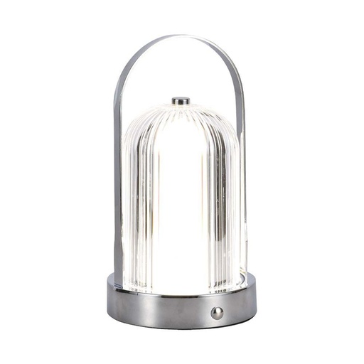 [7990] [VQ22679901] LÁMPARA SOBREMESA LED 1800MAH BATERÍA D:120*190C CUERPO CROMADO CCT