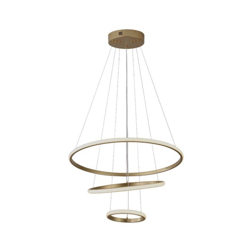 [8019] [VQ22680191] LÁMPARA DECORATIVA COLGANTE LED 32W 600*400*200 PINTURA CUERPO DORADO 3000K