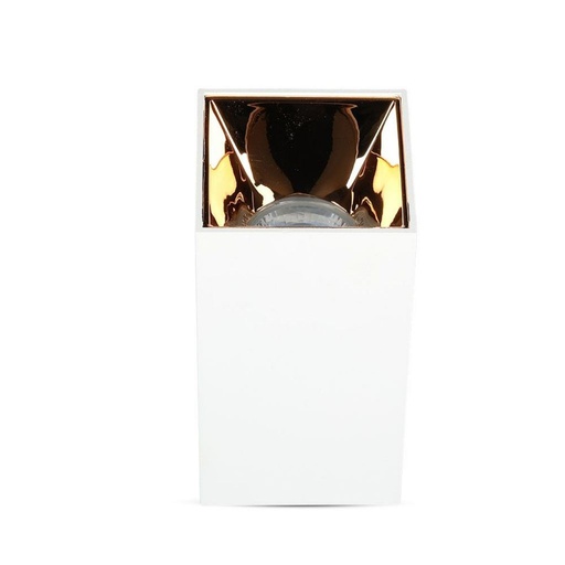 [8587] [VQ22685871] APLIQUE DE TECHO PARA GU10 CUADRADO BLANCO & ORO ROSA