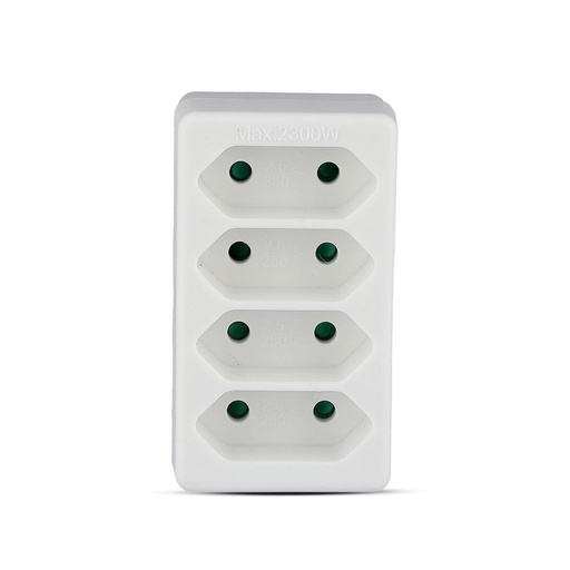 [8803] [VQ22688031] ADAPTADOR 4 SALIDAS 2.5A BLANCO LABEL + POLY BAG