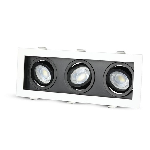 [8878] [VQ22688781] ARO TRIPLE PARA GU10 CUADRADO BLANCO+NEGRO