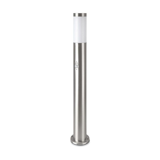 [8960] [VQ22689601] BALIZA DE JARDÍN DE ACERO INOXIDABLE E27 80CM PIR SENSOR SATÉN-NÍQUEL IP44
