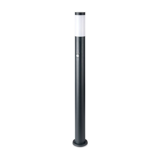 [8968] [VQ22689681] BALIZA DE JARDÍN DE ACERO INOXIDABLE E27 110CM PIR SENSOR CUERPO GRIS IP44