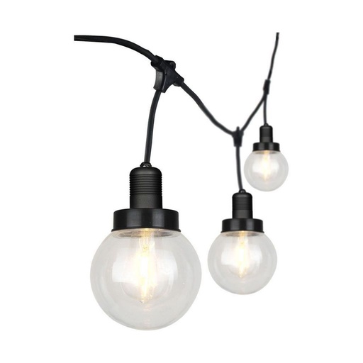[8971] [VQ22689711] GUIRNALDA CABLE NEGRO 6 BOMBILLAS GLOBO MATIZADO 3M IP65
