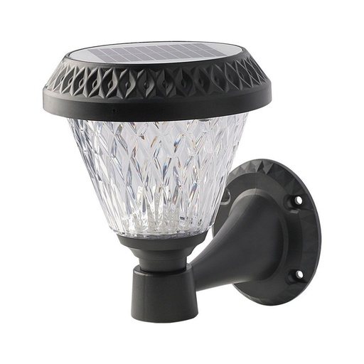 [93575] [VQ226935751] APLIQUE LED SOLAR DE PARED CONTROL POR RF IP44 CUERPO NEGRO 160X230MM CCT