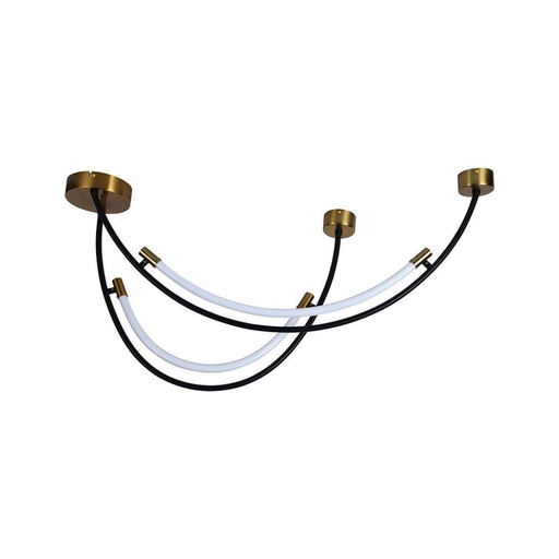 [10057] [VQ226100571] LÁMPARA DE TECHO LED 20W COLGANTE DE DISEÑO NEGRO+LATÓN 4000K