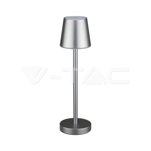 [10187] [VQ226101871] LÁMPARA SOBREMESA LED 3W RECARGABLE TÁCTIL REGULABLE CUERPO GRIS 3000K