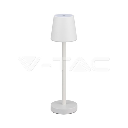 [10192] [VQ226101921] LÁMPARA SOBREMESA LED 3W RECARGABLE TÁCTIL REGULABLE CUERPO BLANCO 4000K