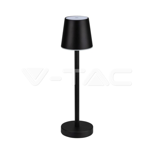 [10194] [VQ226101941] LÁMPARA SOBREMESA LED 3W RECARGABLE TÁCTIL REGULABLE CUERPO NEGRO 4000K
