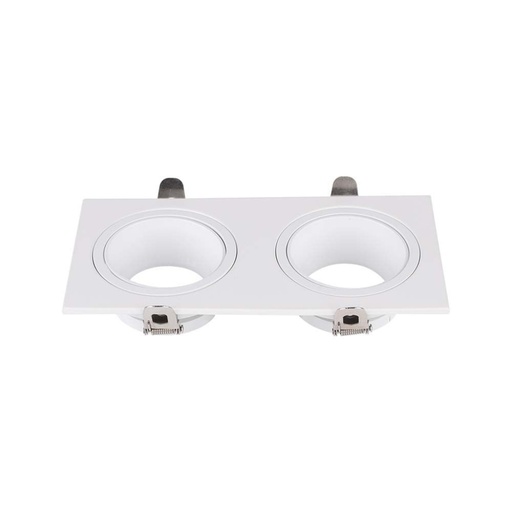 [10298] [VQ226102981] ARO DOBLE PARA GU10 CABEZALES HIERRO+POLICARBONATO CUERPO BLANCO