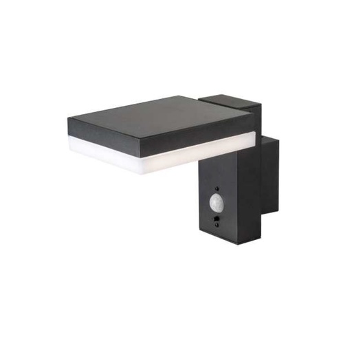 [10402] [VQ226104021] APLIQUE DE PARED SOLAR LED 5.5W SMD CON SENSOR PIR CUADRADO IP54 3000K