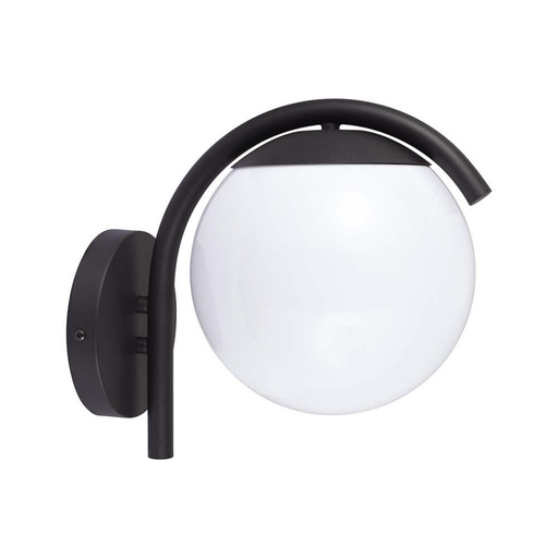 [10420] [VQ226104201] APLIQUE DE PARED E27 OPAL POLICARBONATO CUERPO NEGRO MATE