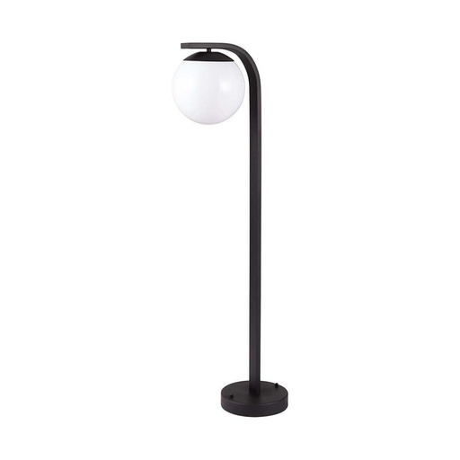 [10421] [VQ226104211] PORTALÁMPARAS DE POSTE E27 OPAL POLICARBONATO CUERPO NEGRO MATE