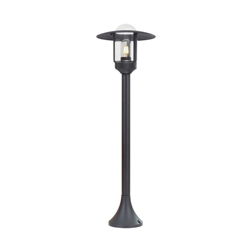 [10423] [VQ226104231] FAROL LED DE JARDIN E27 VIDRIO TRANSPARENTE CUERPO NEGRO MATE