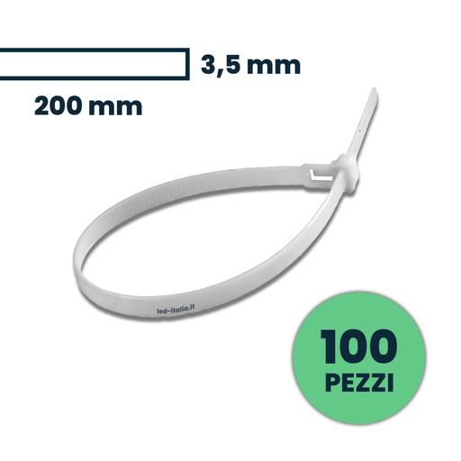 [11167] [VQ226111671] BRIDAS 3.5 X 200MM BLANCAS BOLSA DE 100